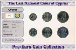 Ciprus 2004. 1c - 50c (6xklf) forgalmi szett Málta utolsó nemzeti pénzei T:1- Cyprus 2004. 1 Cent - 50 Cents (6xdiff) coin set The Last National Coins of Cyprus C:AU