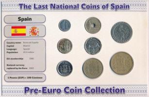 Spanyolország 1983-1999. 1P - 500P (8xklf) forgalmi szett Spanyolország utolsó nemzeti pénzei T:2,2- Spain 1983-1999. 1 Peseta - 500 Pesetas (8xdiff) coin set The Last National Coins of Spain C:XF,VF