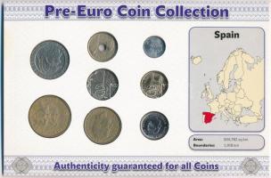 Spanyolország 1983-1999. 1P - 500P (8xklf) forgalmi szett "Spanyolország utolsó nemzeti pénzei&...