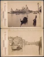 1898 Velence, 5 db keményhátú fotó P. Salviati műterméből, gondolások, Szent Márk-bazilika, 11x17 cm...