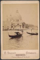 1898 Velence, 5 db keményhátú fotó P. Salviati műterméből, gondolások, Szent Márk-bazilika, 11x17 cm...