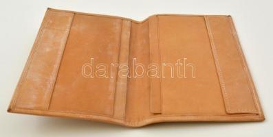 Bőr irattartó tárca, jó állapotban, 17x11 cm