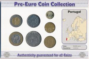 Portugália 1987-2000. 1E - 200E (7xklf) forgalmi szett "Portugália utolsó nemzeti pénzei" ...