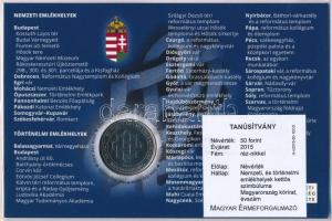 2015. 50Ft Cu-Ni "Nemzeti és Történelmi Emlékhelyek" első napi veret számozott emléklapon ...