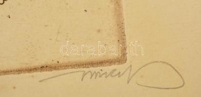 Hincz Gyula (1904-1986): Kavalkád, rézkarc, papír, jelzett. felcsavarva, 19,5×29,5 cm