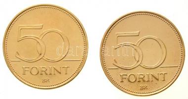 2004. 50Ft Cu-Ni "Európai Unió tagja" aranyozott + 2005. 50Ft Cu-Ni "Gyermekmentő Szolgálat" aranyozott T:2