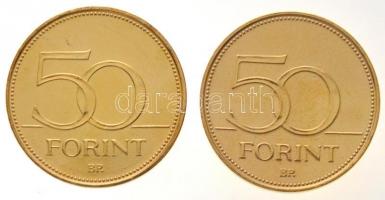 2007. 50Ft Cu-Ni "Római Szerződés" aranyozott + 2012. 50Ft Cu-Ni aranyozott T:2