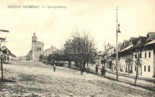 Szepesszombat, Spisská Sobota; Goergenberg / utcakép, Ifj. Kirner Károly kiadása / street view