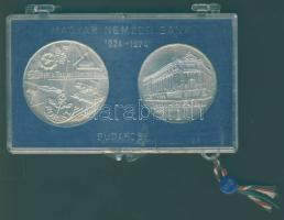 1974. 50Ft Ag + 100Ft Ag "50 éves MNB" T:BU Eredeti plombált tokban!