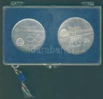 1974. 50Ft Ag + 100Ft Ag "50 éves MNB" T:BU Eredeti plombált tokban!