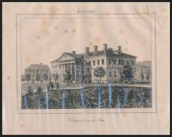 cca 1840 Egyesült Államok, a Fehér ház és a State Departement épülete acélmetszet /  USA the White H...