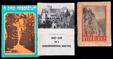 cca 1950 9 db útikalauz és turistakönyv, köztük, Balatoni mindentudó, Balatonfüred,  Mátra, Bakony, ...