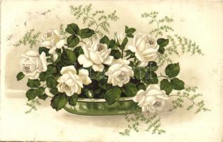 37 db RÉGI virágos üdvözlőlap, néhány litho / 37 pre-1945 flower greeting cards, some litho