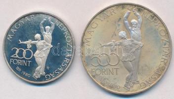 1980. 200Ft Ag + 500Ft Ag "Téli Olimpia-Lake Placid" pár T:1-,2(PP)