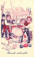 35 db RÉGI üdvözlőlap (Karácsony, Húsvét, Újév), néhány litho / 35 pre-1945 greeting cards (Christma...