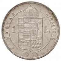 1881KB 1Ft Ag "Ferenc József / Középcímer" Körmöcbánya (12,32g) T:1-,2 ph. / 
Hungary 188...