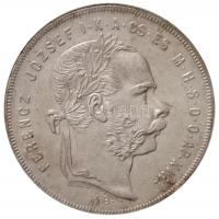 1876KB 1Ft Ag "Ferenc József / Középcímer" Körmöcbánya (12,28g) T:1- / Hungary 1876KB 1 Forint Ag "Franz Joseph" Kremnitz (12,28g) C:AU Unger III.: 1464.a, Huszár: 2138., Adamo M15