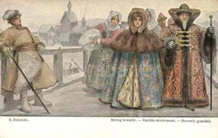 9 db RÉGI festmény motívumlap, művészlap / 9 pre-1945 paintings and art postcards