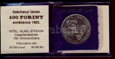 1983. 100Ft "Széchenyi" T:BU Eredeti tokban, tanúsítvánnyal!