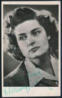 Karády Katalin (1910-1990) színésznő aláírása az őt ábrázoló fotólapon