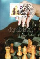 5 db MODERN sakk képeslap, alkalmi bélyeggel és bélyegzéssel / 5 MODERN chess postcards with So. Stp...