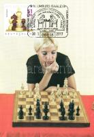 5 db MODERN sakk képeslap, alkalmi bélyeggel és bélyegzéssel / 5 MODERN chess postcards with So. Stp...