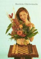 7 db MODERN erotikus sakk üdvözlőlap / 7 MODERN erotic chess greeting cards