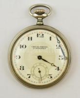 Chronometer Schönwald jelzett számlapú zsebóra, működő szerkezettel, repedt számlappal és egy lejáró mutatóval, de egyébként jó állapotban / Vintage Swiss pocket watch