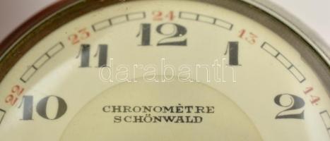 Chronometer Schönwald jelzett számlapú zsebóra, működő szerkezettel, repedt számlappal és egy lejáró...