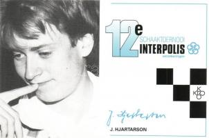 9 db MODERN sakk képeslap a 12. Interpolis versenyről / 9 MODERN chess postcards from the 12th Inter...