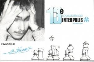 9 db MODERN sakk képeslap a 13. Interpolis versenyről / 9 MODERN chess postcards from the 13th Interpolis tournament