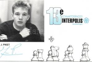 9 db MODERN sakk képeslap a 13. Interpolis versenyről / 9 MODERN chess postcards from the 13th Inter...