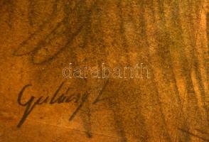 Gulácsy jelzéssel: Ülő nő, ceruza, papír, üvegezett fa keretben, 28,5×18 cm