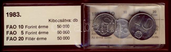 1983. 20f, 5Ft, 10Ft "FAO" T:1 Eredeti tokban, tanúsítvánnyal!