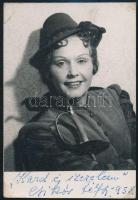 Csikós Rózsi (1914-1992) színésznő aláírása fotón