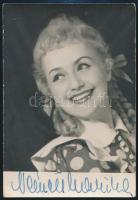 Németh Marika (1925-1996) színésznő aláírása az őt ábrázoló fotón
