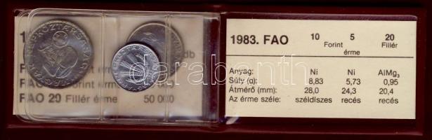 1983. 20f, 5Ft, 10Ft "FAO" T:1 Eredeti tokban, tanúsítvánnyal!