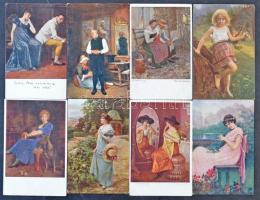 80 db RÉGI motívumlap: hölgyek, gyerekek, párok / 80 pre-1945 motive cards: ladies, children, couples
