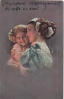 8 db RÉGI motívumlap: hölgyek / 8 pre-1945 motive cards: ladies