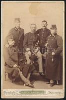 cca 1880-1890 Katontisztek fotója, Pozsony, Fink Sándor, 16x10 cm./ cca 1880-1890 Millitary officers, Bratislava (Pressburg), Alexander Fink, 16x10 cm.