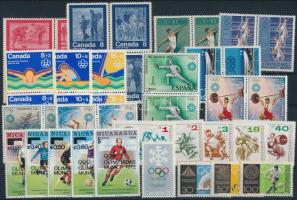 1969-1976 Olympics sets + block of 4 + 1 stamp, 1969-1976 Olimpia több klf sor + négyestömb + 1 önálló érték