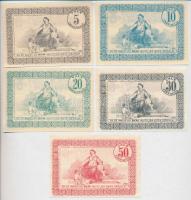 Portugália / Arcos de Valdevez ~1920. 5c-50c (5xklf) "Hospital de S. José" szükségpénzek T...