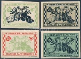 1913 Debreceni sakkverseny 4 db klf levélzáró