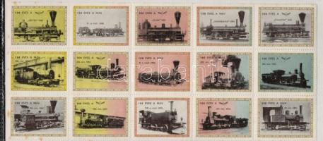 1968 100 éves a MÁV 2 klf teljes levélzáróív, hiányzó ívszélekkel (rozsdafoltok)