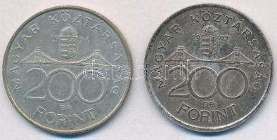 1992. 200Ft Ag "MNB" + 1994. 200Ft Ag "Deák" T:2 patina