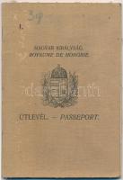 1935 Bp., A Magyar Királyság által kiállított fényképes útlevél / Hungarian passport