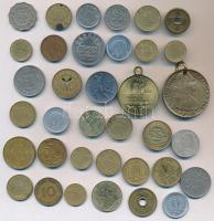 35db-os vegyes fémpénz, zseton, érem, replika érme tétel T:2,2-