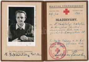 1944 Bp., A Magyar Vöröskereszt által kiállított fényképes igazolvány