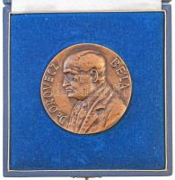 1973. "Dr. Orovecz Béla / Országos Mentőszolgálat 25 éves jubileuma emlékére" Br piefort emlékplakett, díszdobozban (68mm) T:2