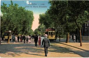 Venice, Venezia; Viale S. Maria Elisabetta / street view with tram